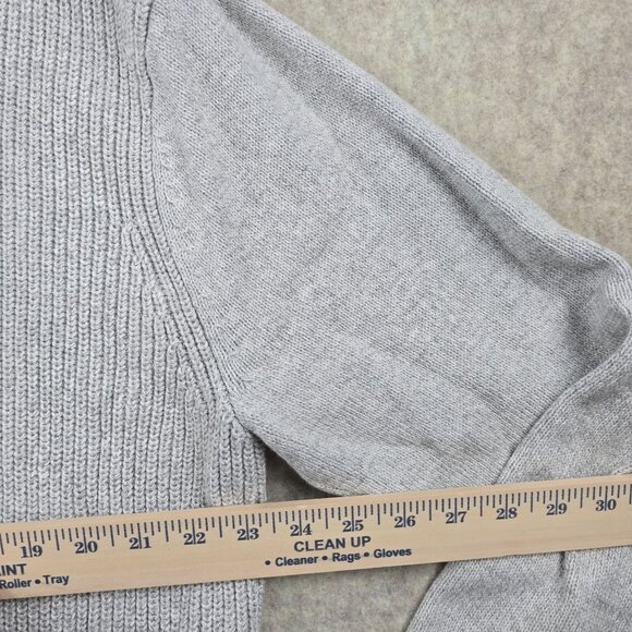 Nautica XL Gray Ribbed Cotton Mens Sweater With Button Collar - Picture 6 of 7